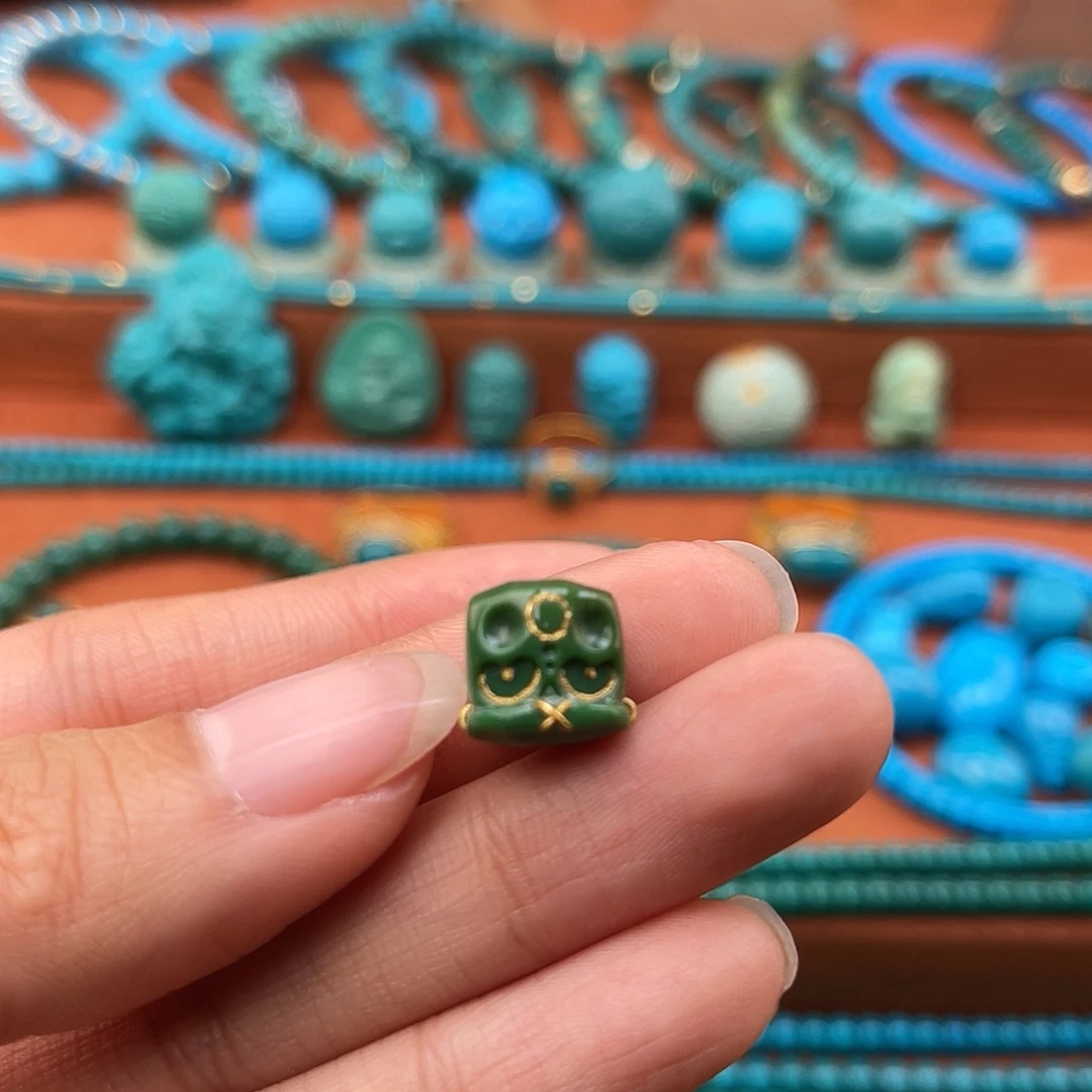 Ｋ***Ｎ绿松石18K金镶嵌珠宝奇石