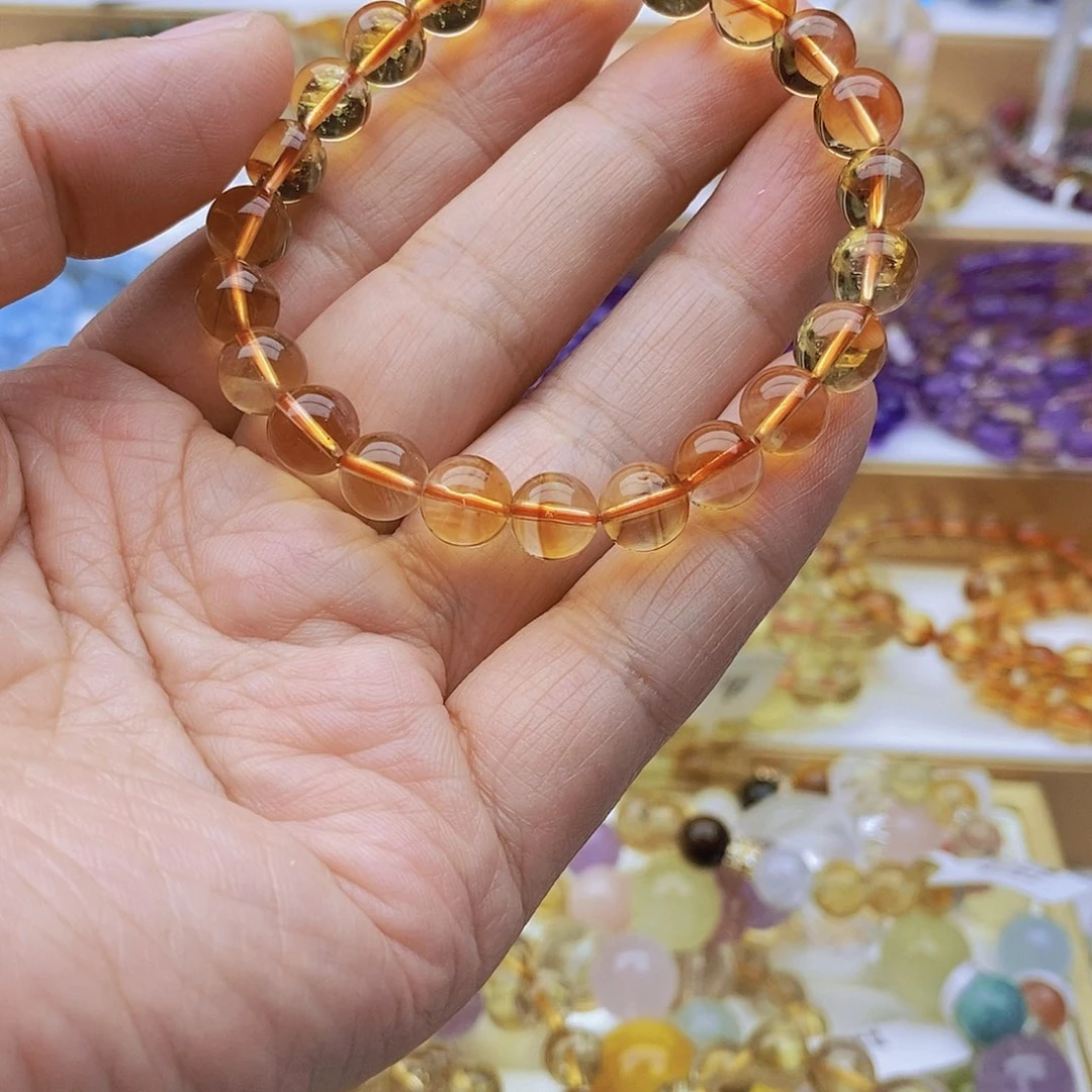 水晶手链未镶嵌天然黄水晶8