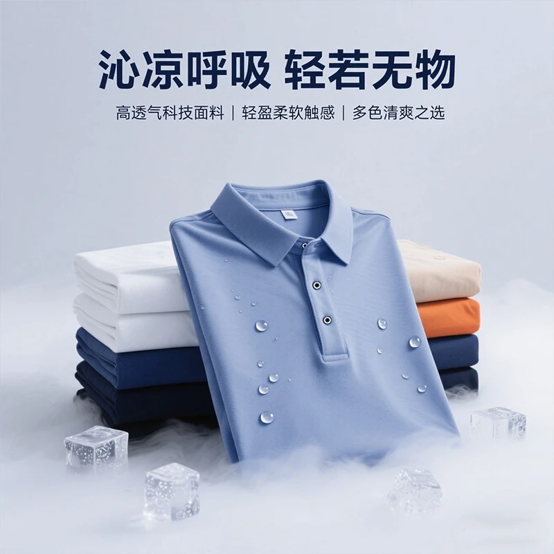 【蜂巢网眼】清爽珠地棉透气polo衫夏季纯色基础款休闲短袖男士t恤