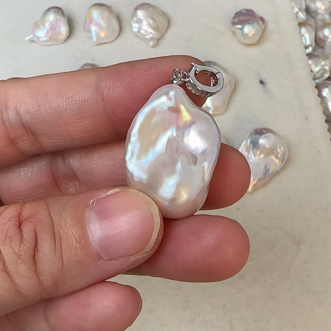 香***香淡水珍珠银S925镶嵌颈饰