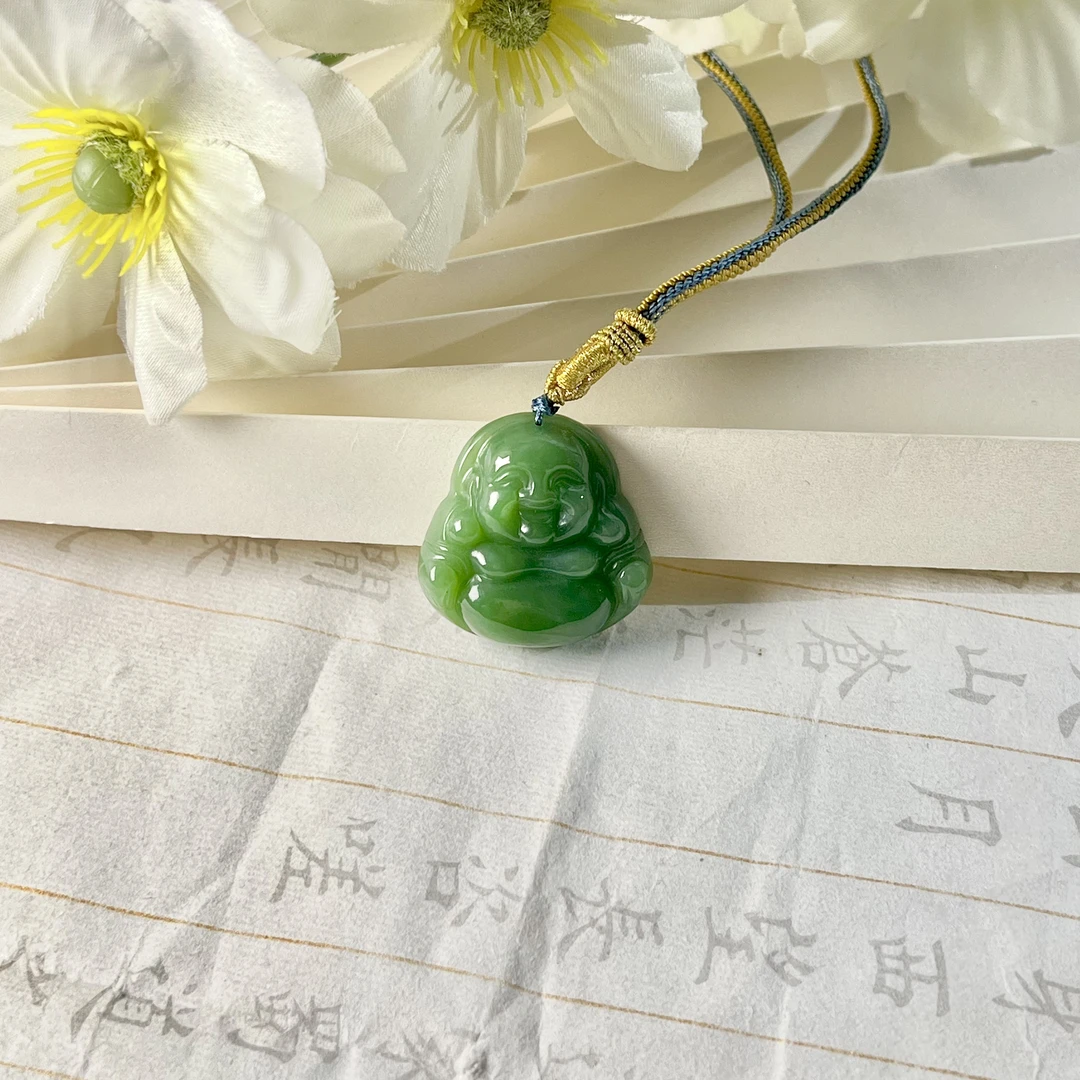【瑶瑶专属】和田玉碧玉佛公吊坠 34*34*11 YYZS2049