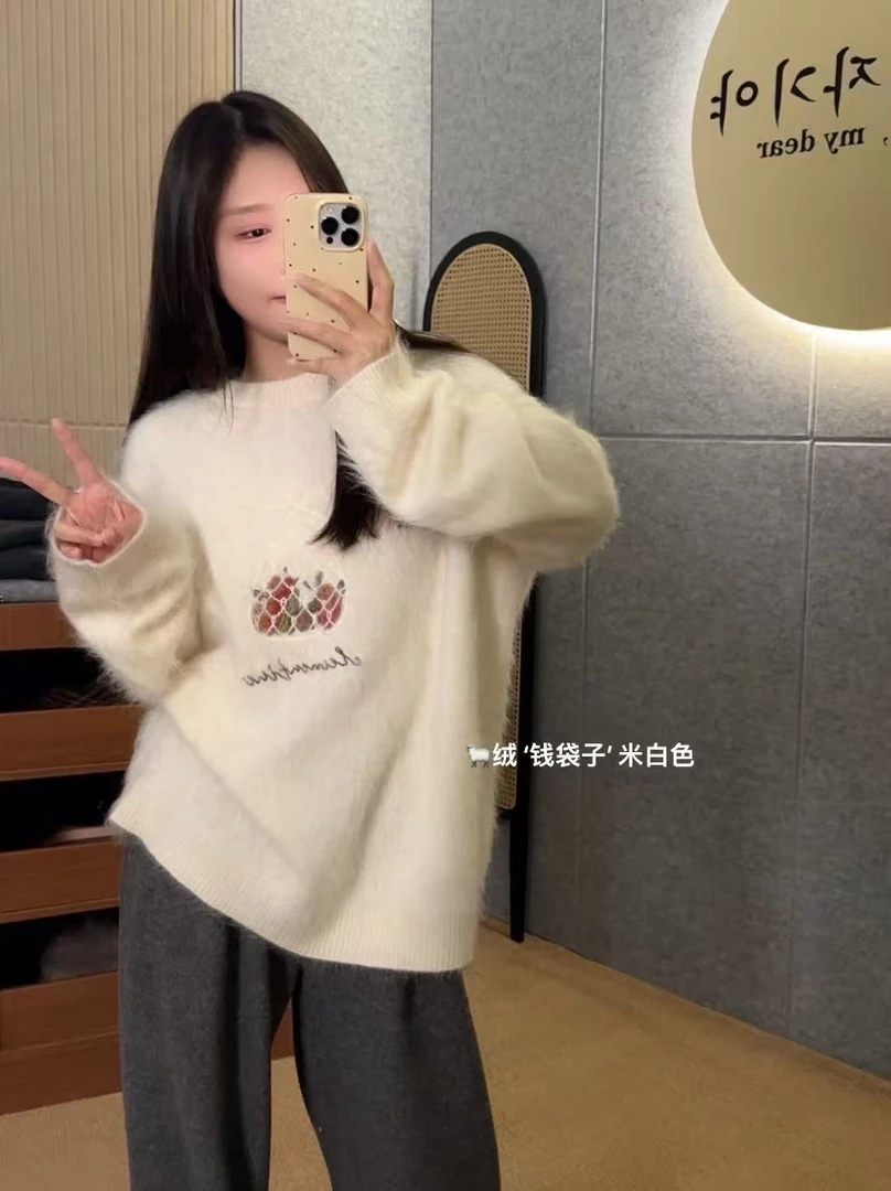 【鑫绒毛衣】刺绣休闲风圆领毛针织衫网红百搭高领时尚Y777-A866