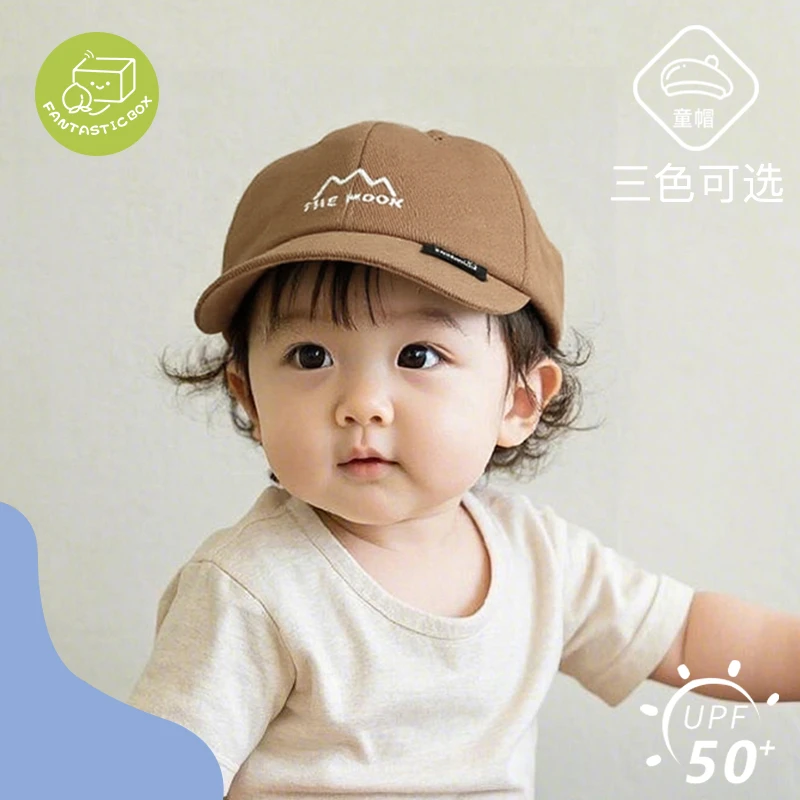 婴儿春夏薄款时尚软檐刺绣鸭舌帽ins宝宝防晒帽子棒球帽
