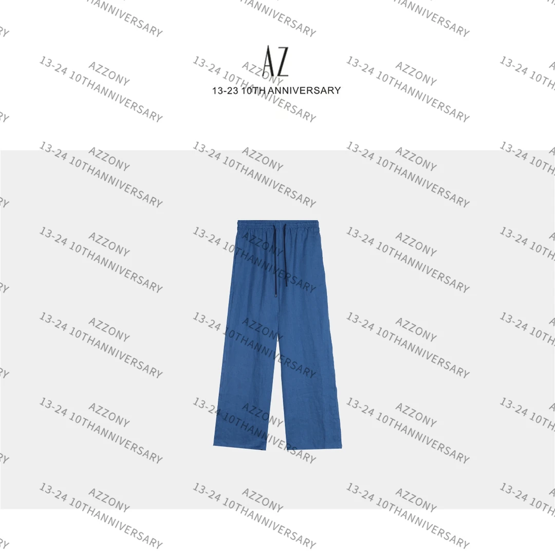 AZ-XJ 海岛蓝麻裤 2025夏款NEW