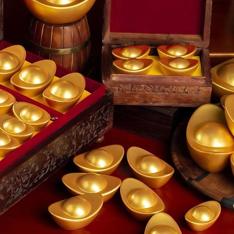 【先生推荐】沙金实心小元宝聚宝盆专用迷你金元宝工艺品创意摆件