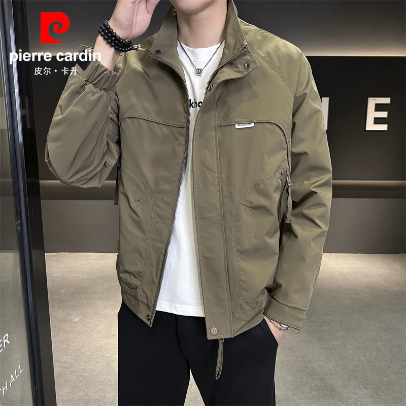 皮尔卡丹男士立领夹克2025春秋季新款工装外套休闲潮牌高级感上衣