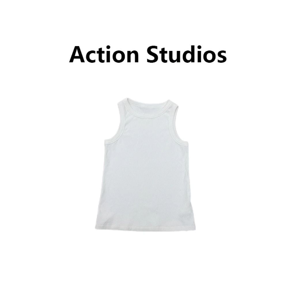Action Studios大大 推荐时尚通勤纯白色无袖工字背心WW7606