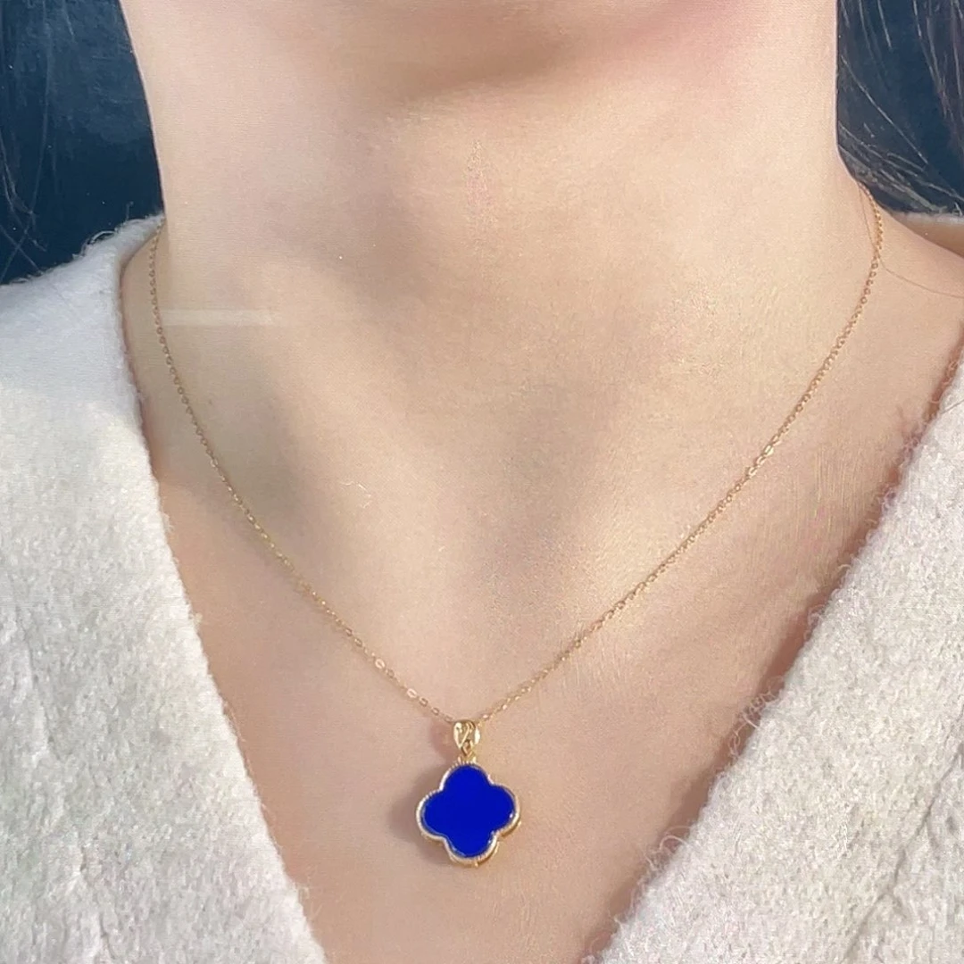 青金石吊坠银S925镀金镶嵌