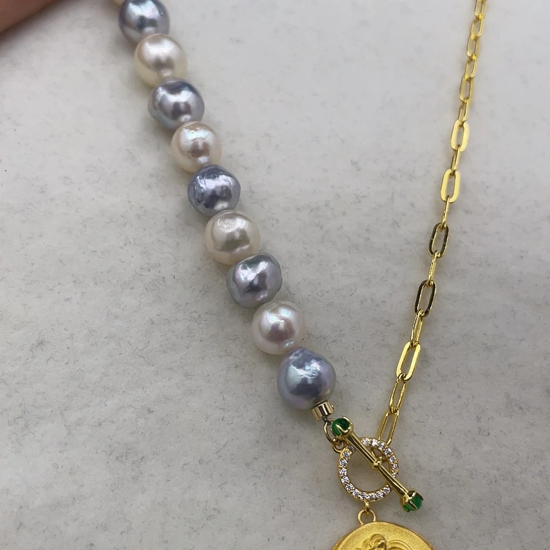 海水珍珠颈饰银S925镶嵌