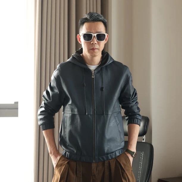 H N绵羊带帽夹克男士外套春秋款