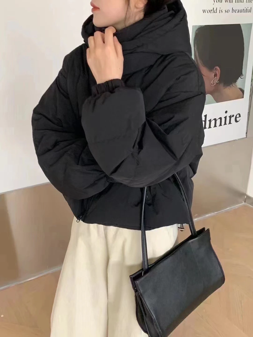 《3879》2025新款韩版气质立领棉服外套女加绒宽松显瘦小个子棉衣