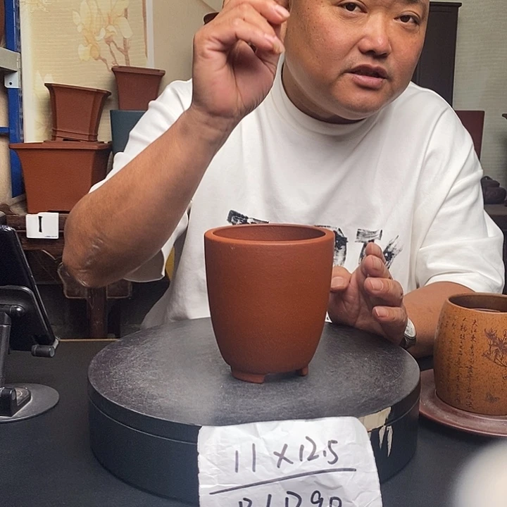 紫砂花盆货号一只LD90