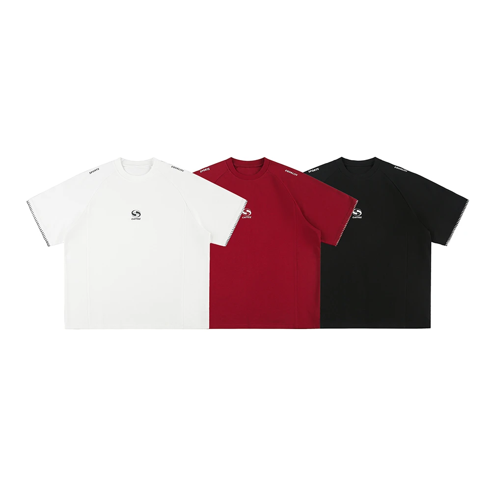 美式复古280g重磅刺绣翻领短袖T恤男女学院风百搭POLO衫-5954