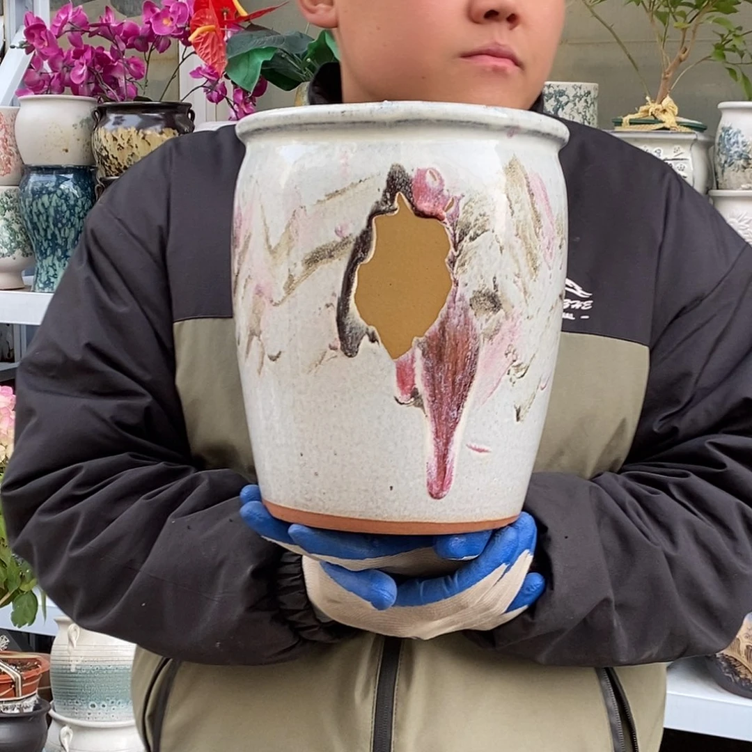 紫砂花盆口20高25瑕疵