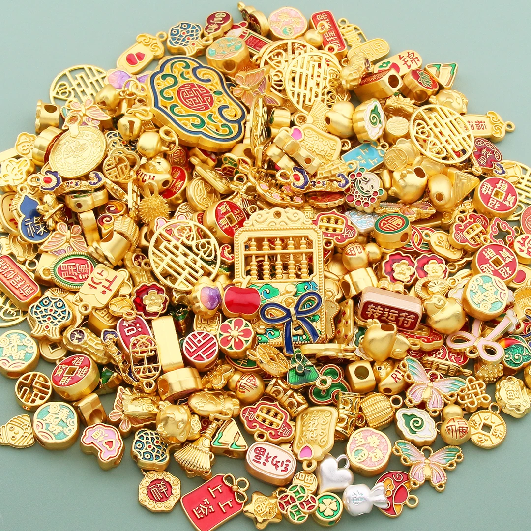 珐琅彩滴油烧蓝吊坠手工DIY配饰品配件手链项链半成品混批批发