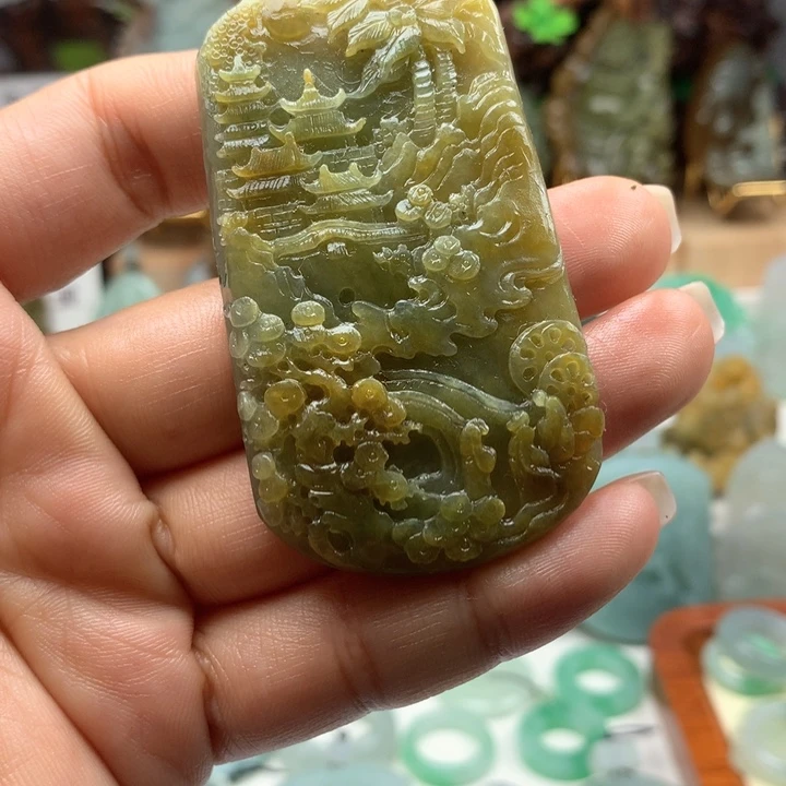 未镶嵌定制翡翠山水