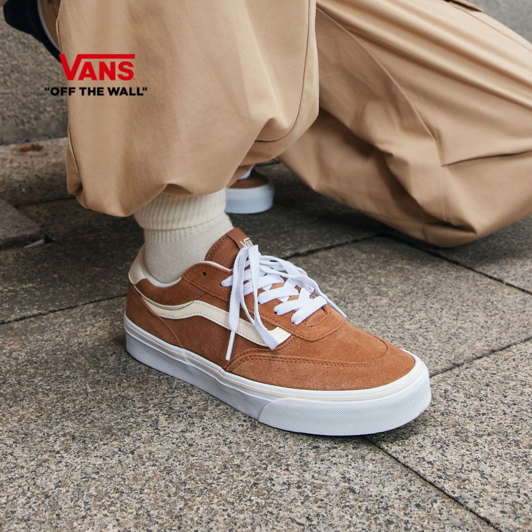 Vans范斯官方 Brooklyn LS 棕色简约复古女鞋板鞋D7UGWT