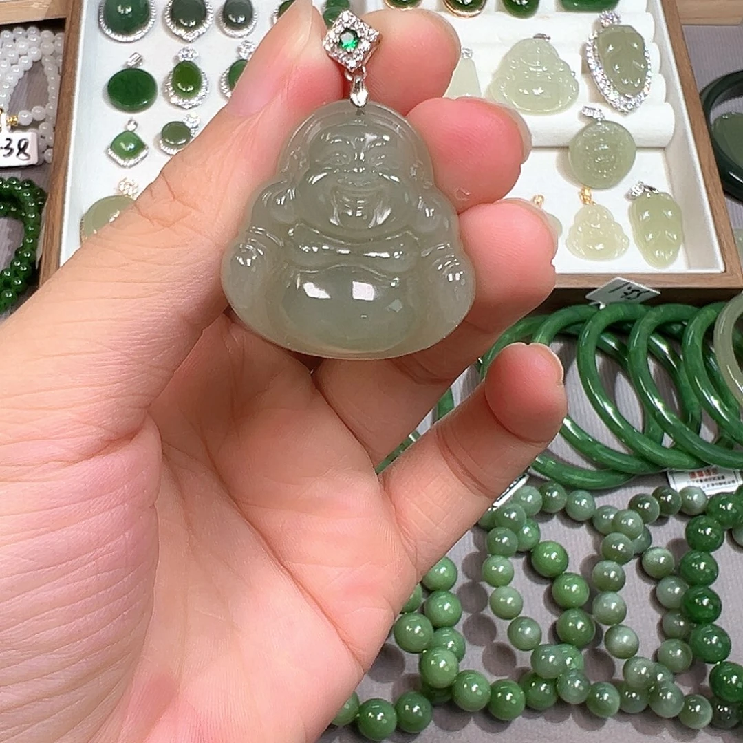 颈饰银S925镶嵌和田玉