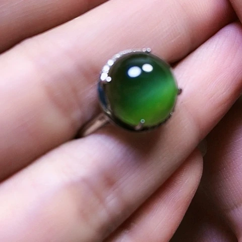 和田玉银S925镶嵌戒指