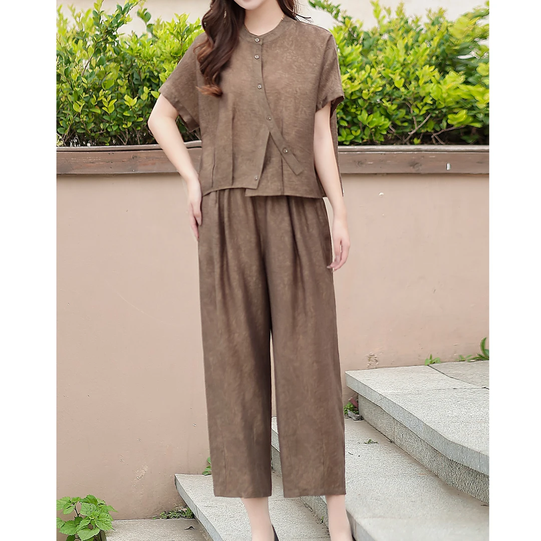 【苗姐衣橱】25夏 高品质设计师短袖两件套装7184