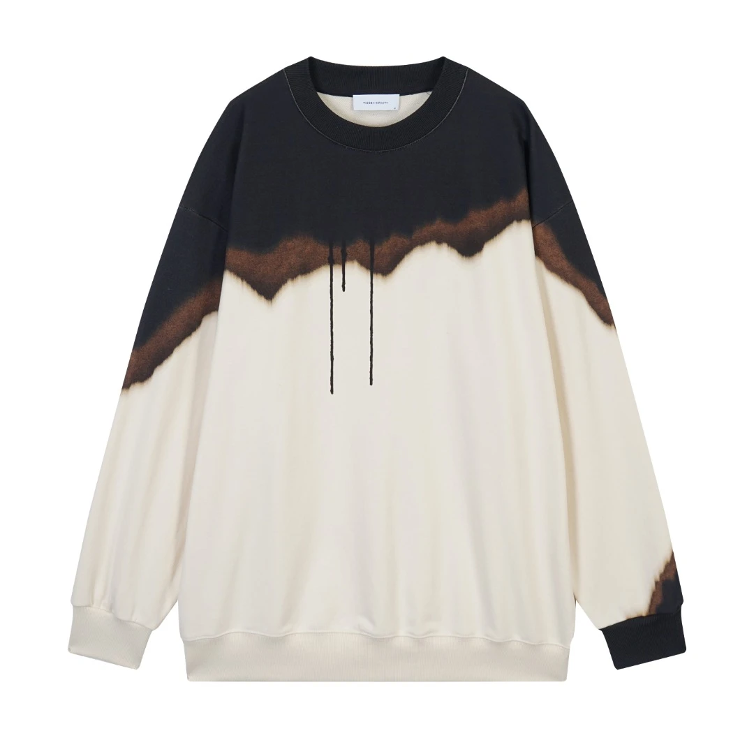 450克 渐变印花设计艺术百搭休闲圆领卫衣 6203