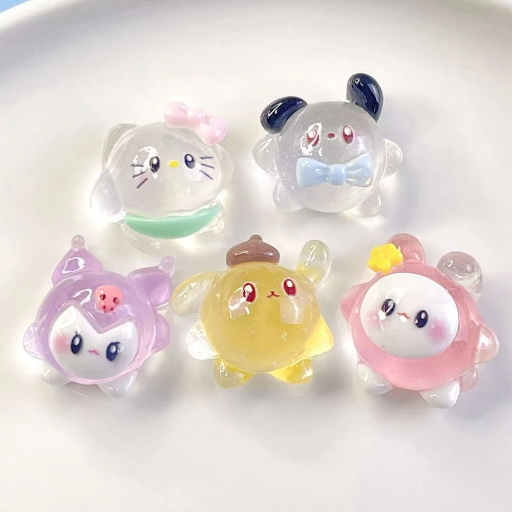 夜光三丽鸥圆嘟嘟手工Diy树脂发饰吊坠手机壳小配件小摆件