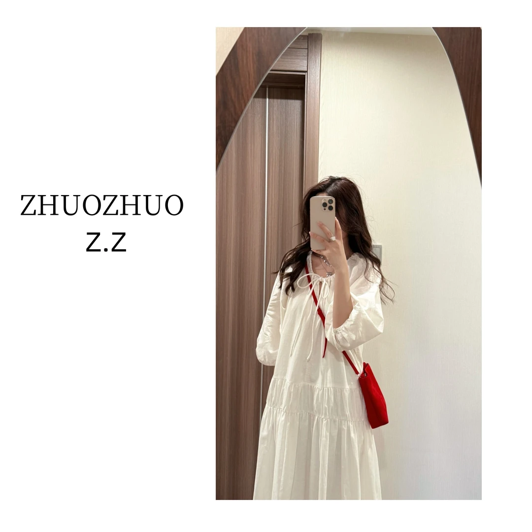 【ZHUOZHUO专属】“港岛玫瑰”法式绝美度假风新款灯笼袖显瘦连衣裙