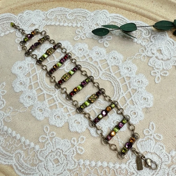 铜合金合成锆石手链 【六六中古】孤品复古手链th5797