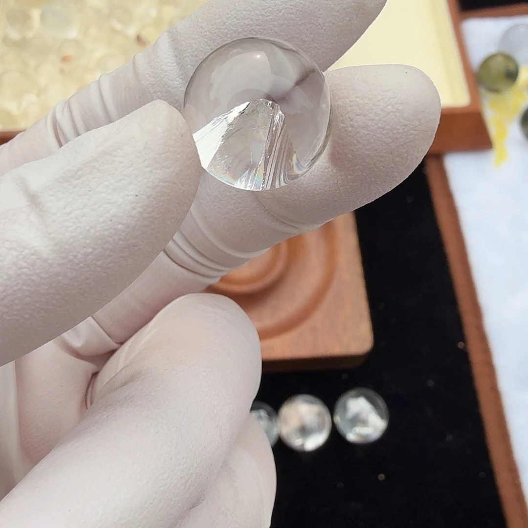 小***妖未镶嵌珠宝半成品水晶晶中晶14mm定制不退换