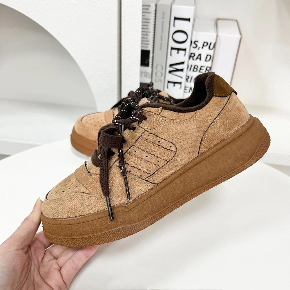 1356 加绒厚底德训鞋女2024秋冬新款软底简约加绒休闲运动小白鞋