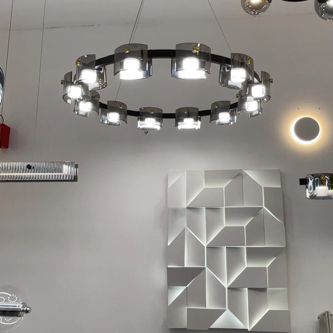 鱼线款瓦片灯12头米家智能调光