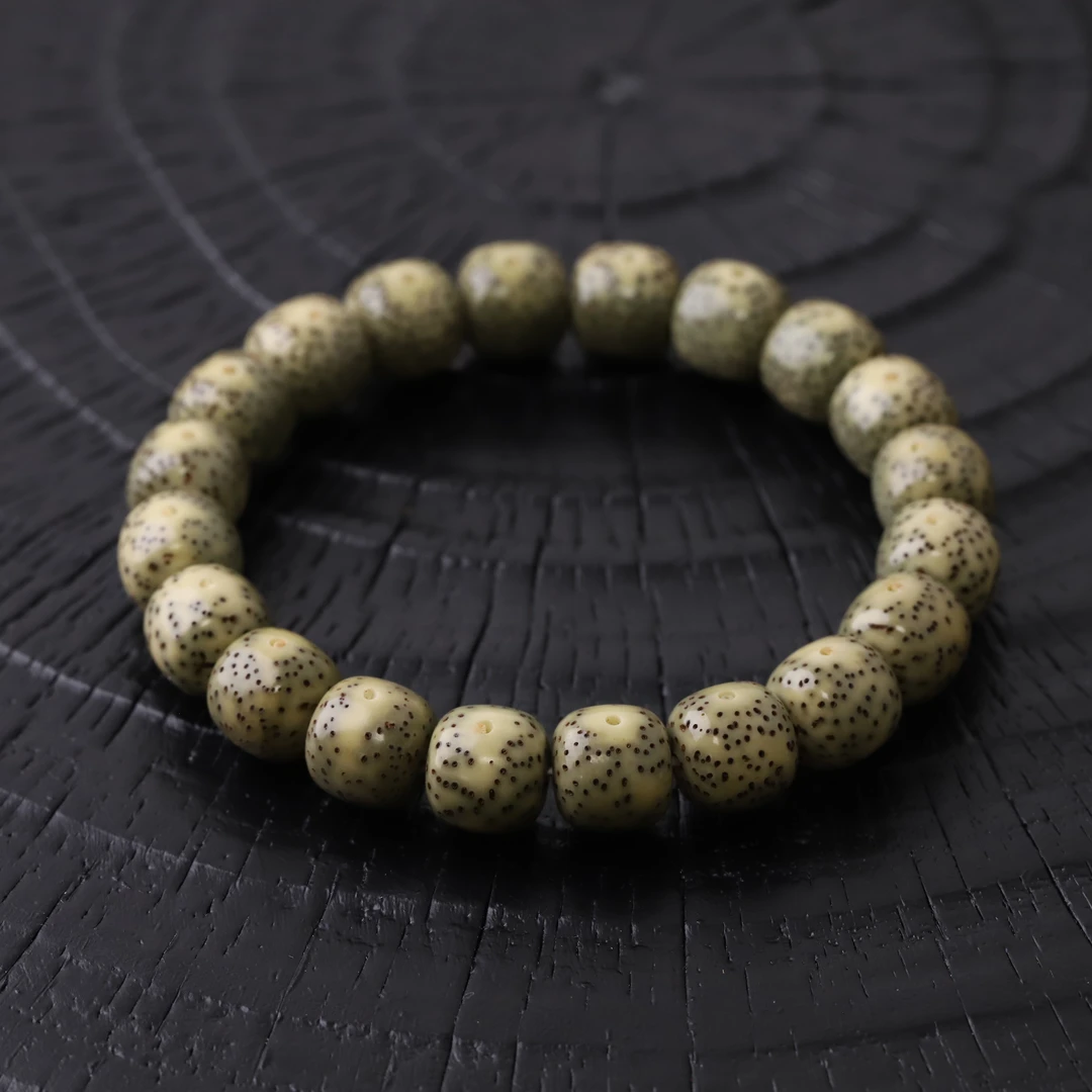 S7451-15【细星石玉】原生态大尺寸星月菩提单圈 文玩手串