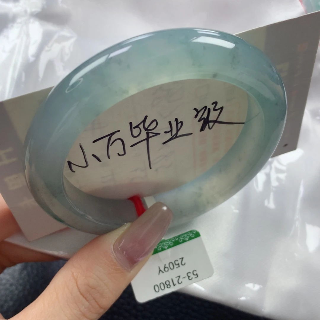 未镶嵌手镯翡翠高冰飘乌鸡透手透肤正圈53