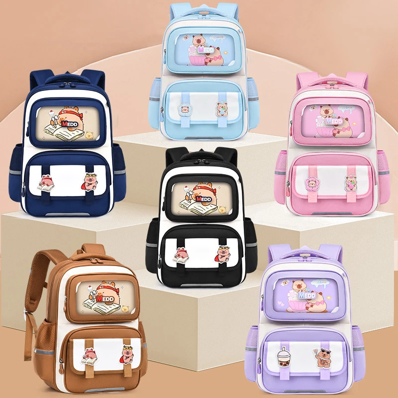 尼龙小学生书包一二三到六年级大容量男女生超轻便可爱卡通儿童双