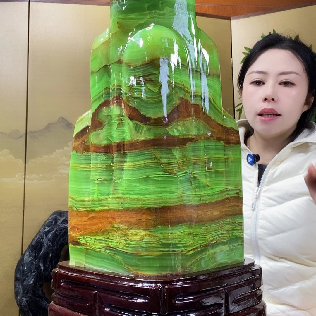 石材山水画作品摆件