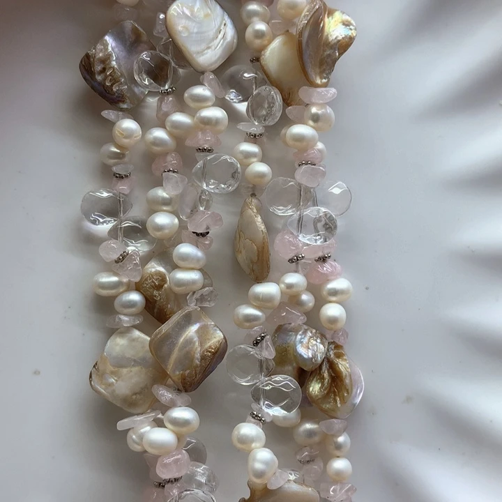 淡水珍珠银S925镶嵌颈饰