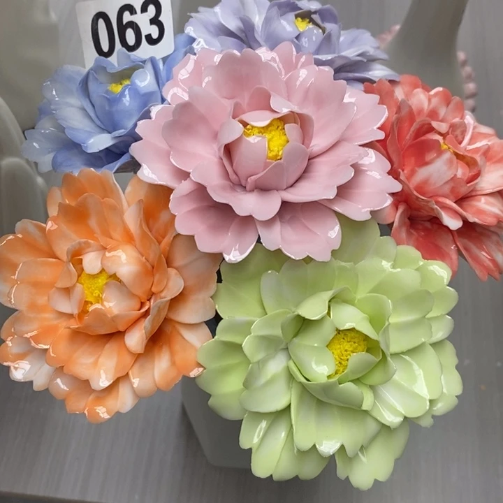 陶瓷陶瓷材料7朵牡丹