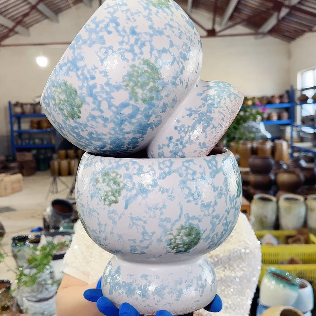 紫砂花盆高20口18