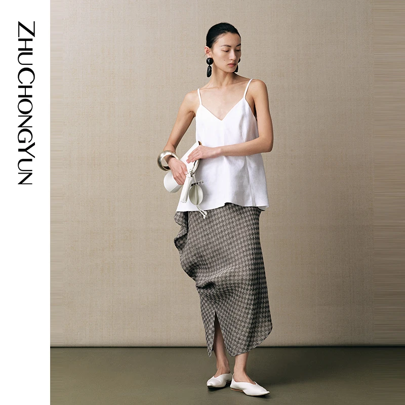 【大秀同款】ZHUCHONGYUN2025夏新款吊带背心无袖上衣C1FZ21751