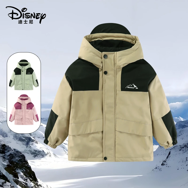 迪士尼儿童夹棉冲锋衣保暖防风加厚外套XPR3SA020-XY