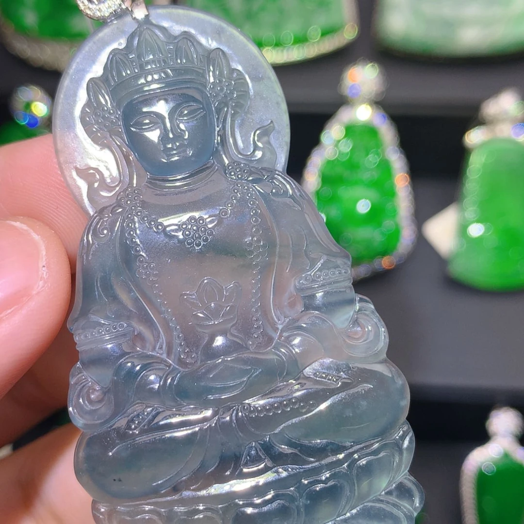 【闪购商品】翡翠18K金镶嵌吊坠(不含链)