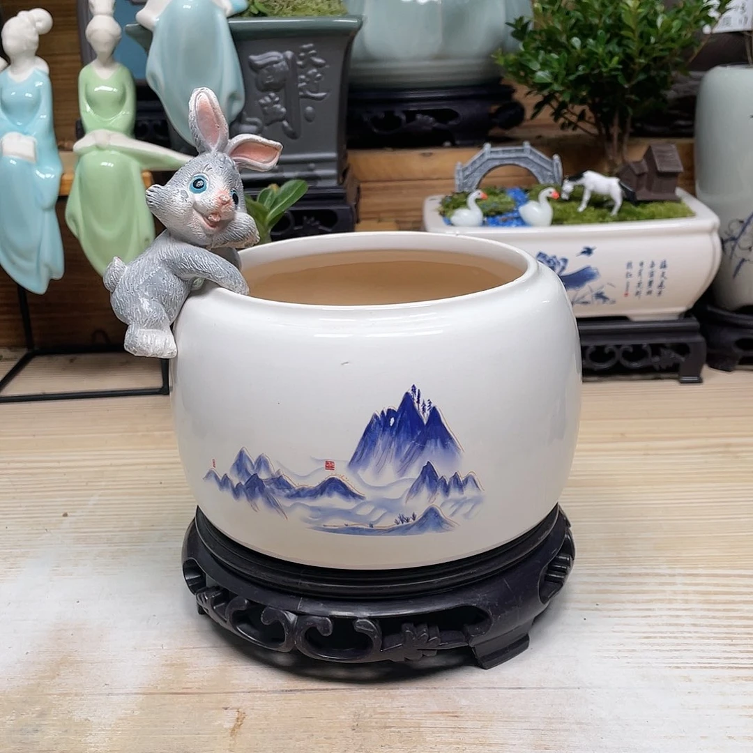 紫砂花盆陶瓷艺术花盆陶瓷