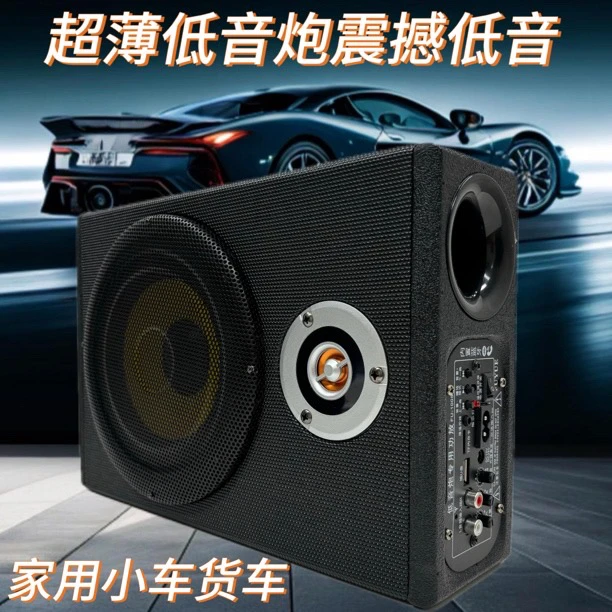 6寸超薄家用车载12v24v220v车用蓝牙U盘汽车改装音尾箱低音炮