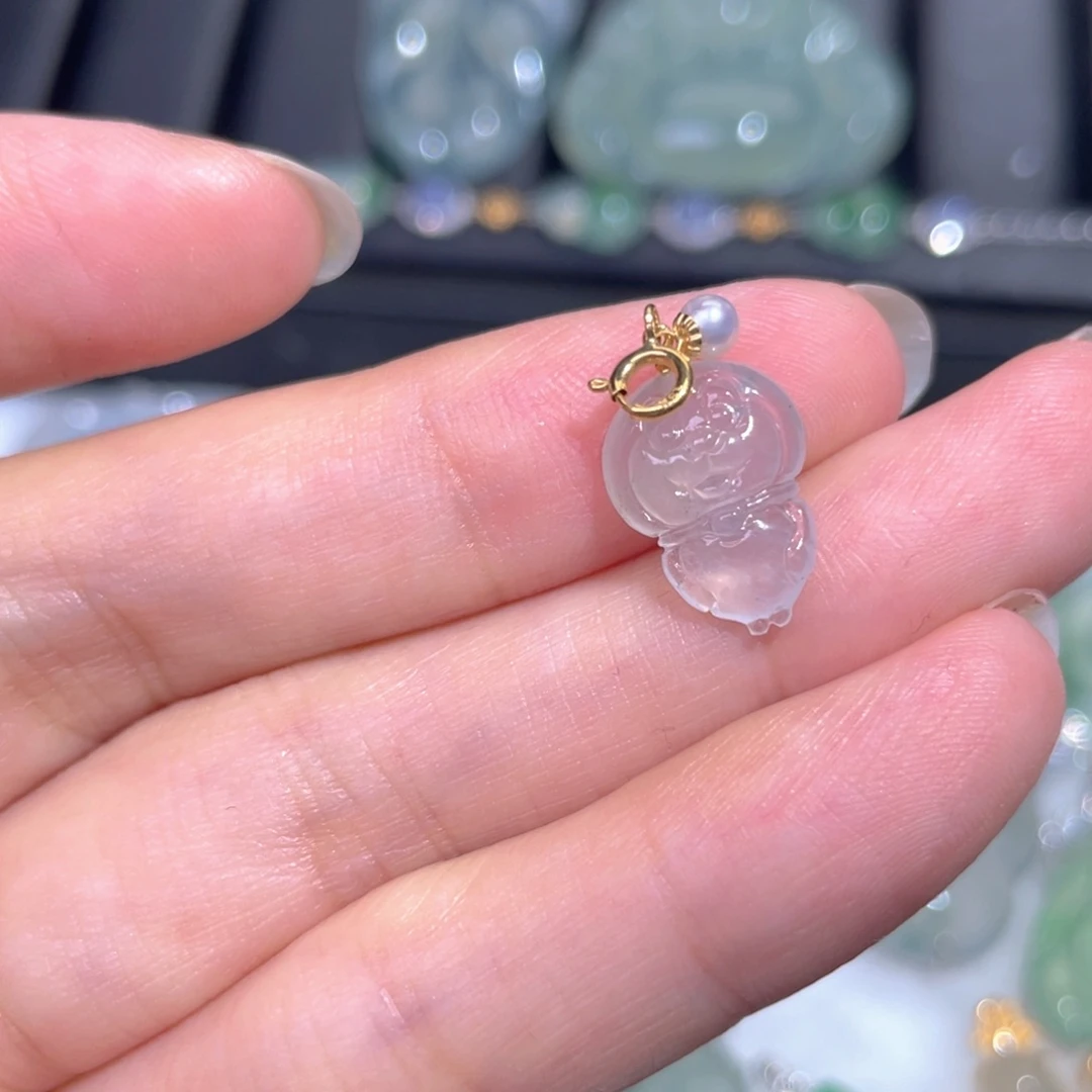 颈饰18K金镶嵌翡翠翡翠