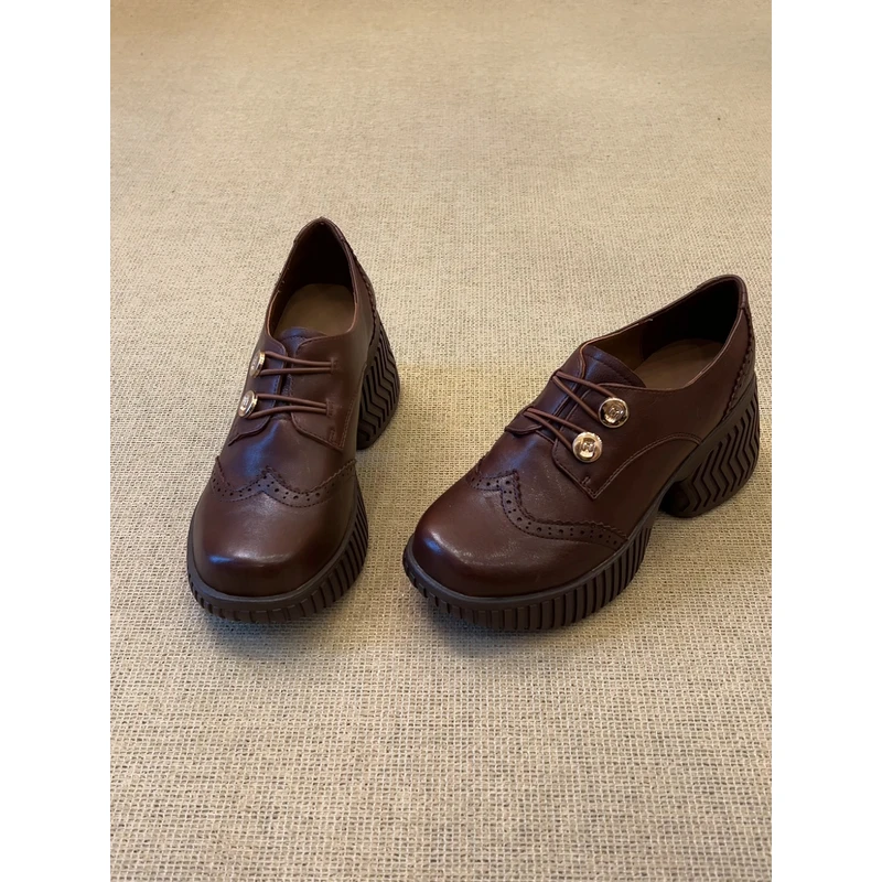 nnmiss·34-39/7.5cm小个子圆头纽扣徽章松紧带深口增高厚底小皮鞋