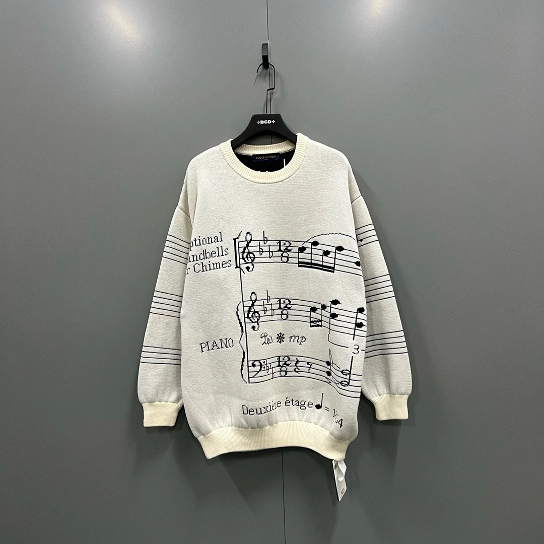95新 LouisVuitton/路易威登 提花乐谱图案针织衫 XL码