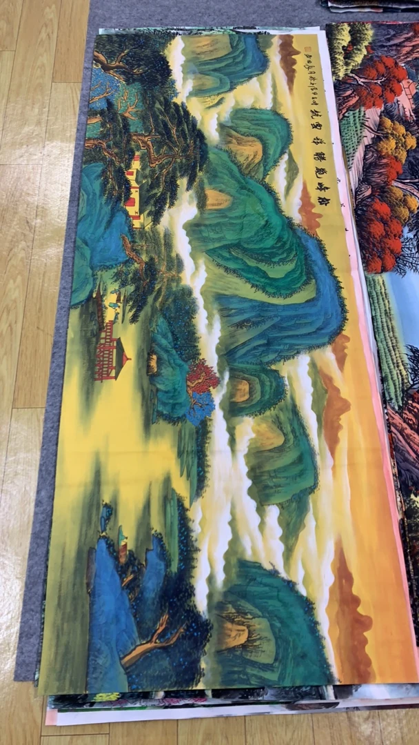 瑕疵！瑕疵！《松风揽胜》画芯尺寸：180cm*70cm山水画客厅办公室挂画