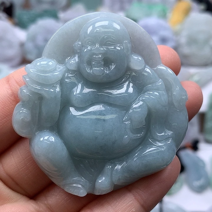 翡翠未镶嵌颈饰逍遥佛福利卡厚10+