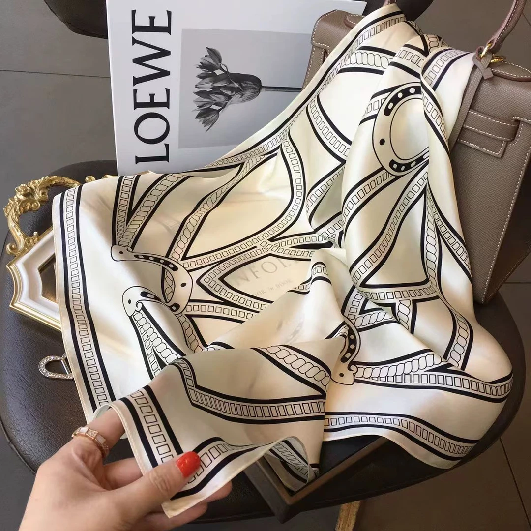 100新款百搭杭州丝绸丝巾70*70#1643