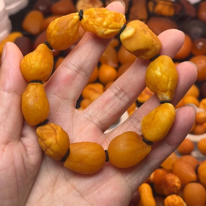 裸石琥珀未镶嵌天然蜜蜡手串